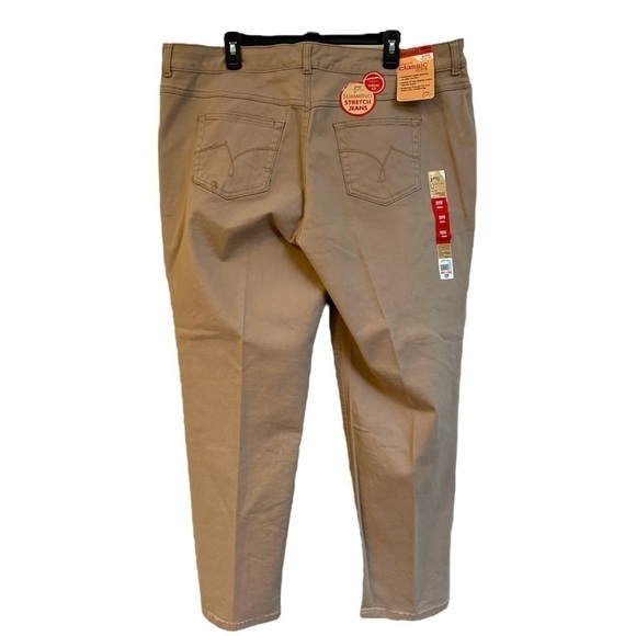 JUST MY SIZE, NWT, WOMENS, SLIMMING, STRETCH JEANS IN KHAKI. SIZE 22W SHORT - Picture 4 of 7